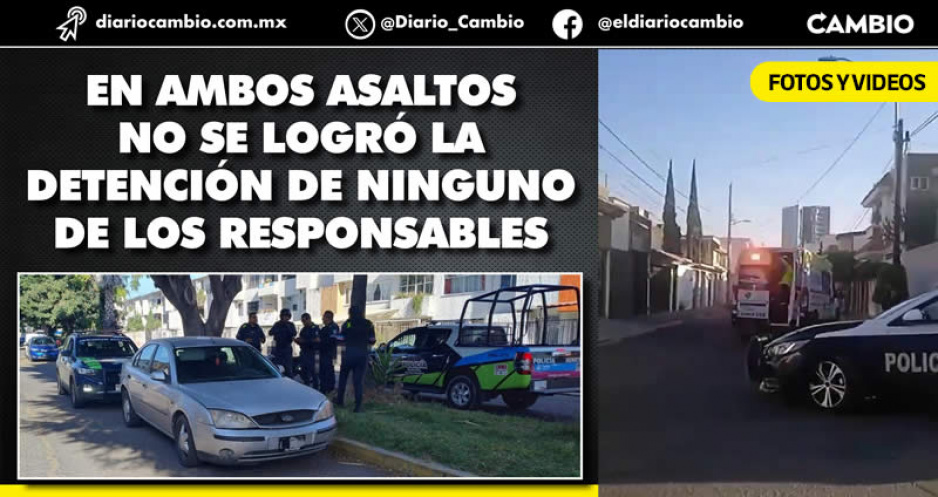 En solo cuatro horas asaltan, acuchillan y balean a dos poblanos en Puebla capital