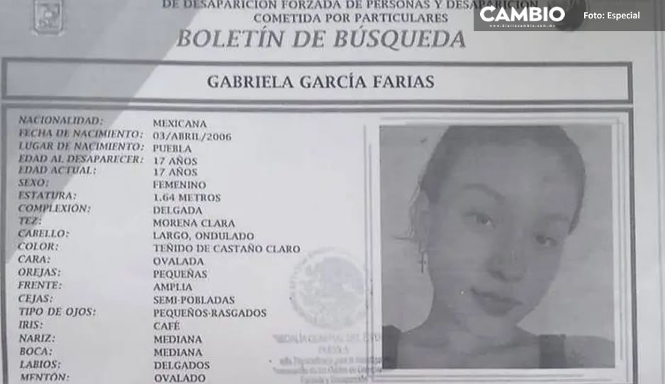 ¡Ayúdala a volver a casa! Gabriela de 17 años fue vista por última vez en Atlixco