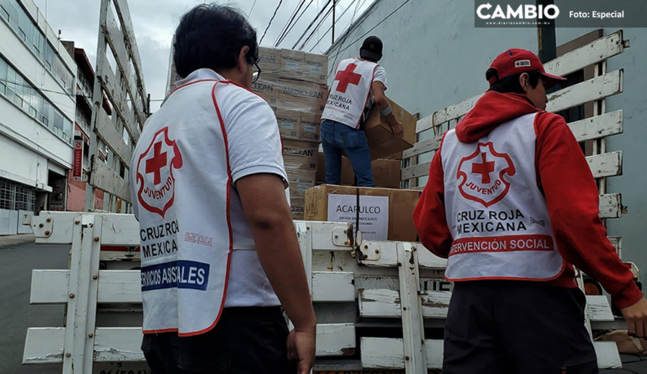Cruz Roja Puebla envía 30 toneladas de víveres a damnificados del huracán Otis en Guerrero