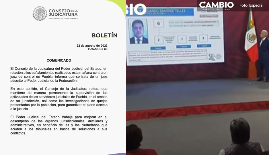 Juez exhibido en la mañanera, no es estatal, sino federal: TSJ