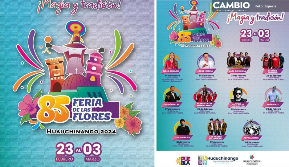 ¡Prepárate! Kumbia Kings y Aleks Syntek estarán en la Feria de las Flores en Huauchinango