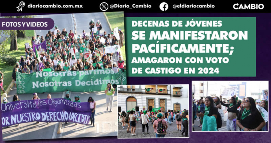 28S sin destrozos, ni pintas: poblanas toman las calles para exigir la despenalización del aborto