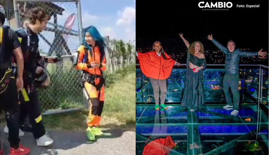 Fin de semana de famosos en Atlixco: Chingu Amiga y Juanpa Zurita se lanzan del paracaídas (VIDEO)
