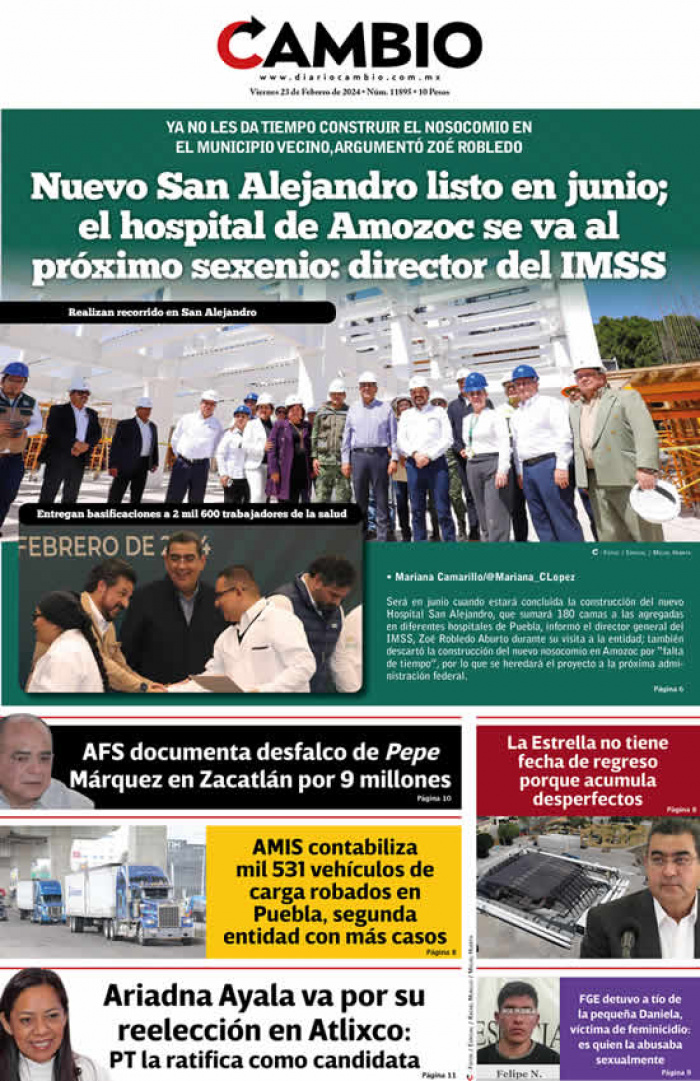Nuevo San Alejandro listo en junio; el hospital de Amozoc se va al  próximo sexenio: director del IMSS
