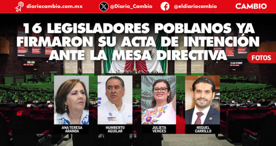 Van 16 de los 20 diputados federales de Puebla por reelección en San Lázaro