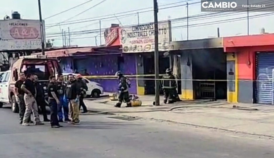 Explosión de taller de compresores deja tres lesionados en Amozoc