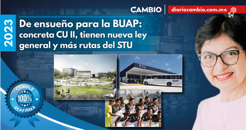 2023 de ensueño para la BUAP: concreta CU II, Tienen nueva ley general  y más rutas del STU