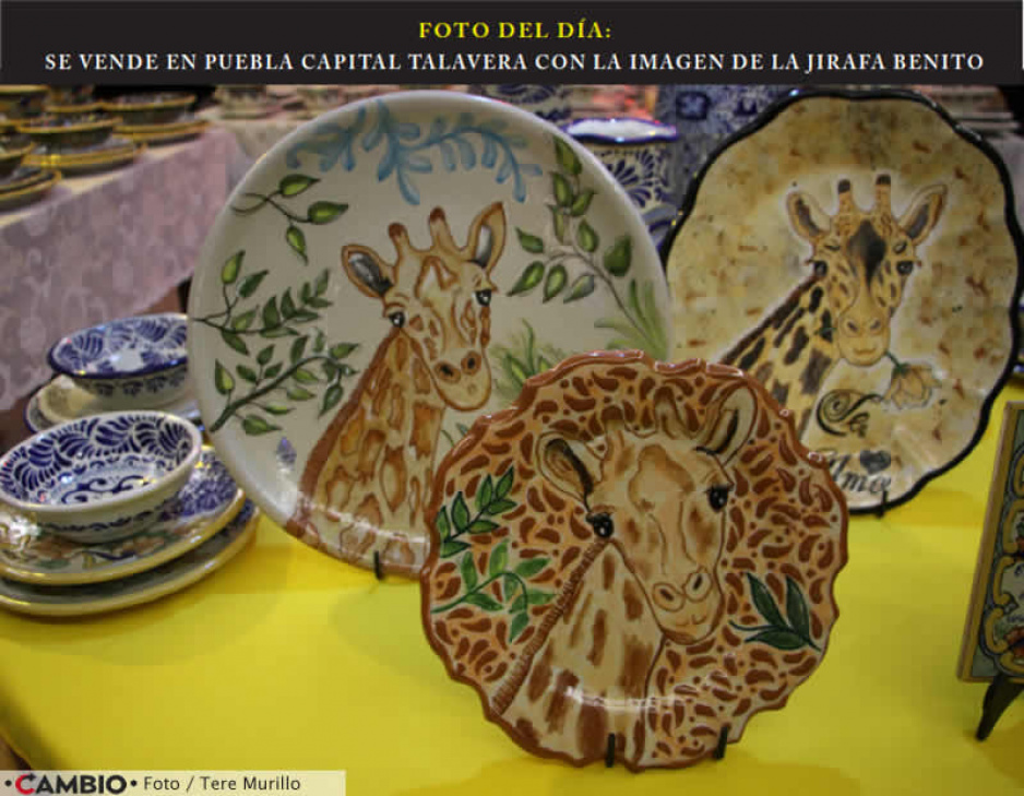 FOTO DEL DÍA: SE VENDE EN PUEBLA CAPITAL TALAVERA CON LA IMAGEN DE LA JIRAFA BENITO