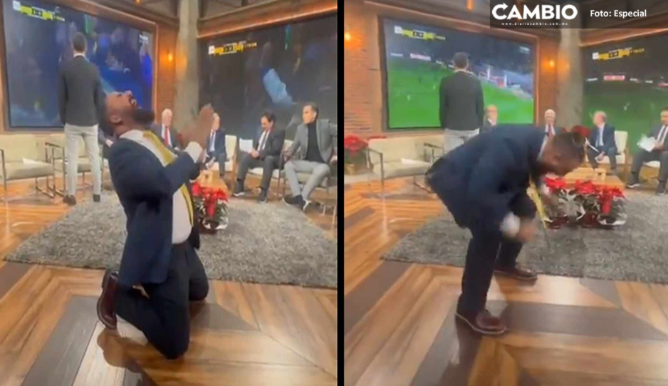 ¡Eufórico festejo! Así celebra Álvaro Morales el campeonato del América en foro de ESPN (VIDEO)