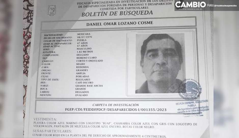 Daniel Lozano de 47 años desapareció en Arboledas de Guadalupe ¡Ayuda a localizarlo!