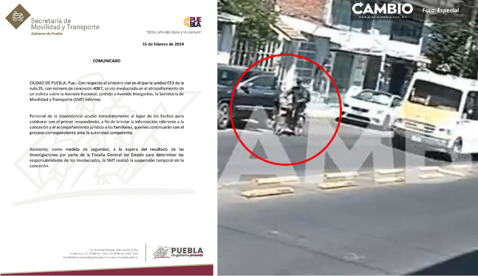 Retiran concesión a ruta 25 que atropelló y mató a ciclista en Avenida Nacional