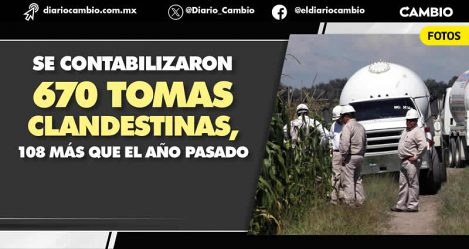 Aumenta 19 % huachigas: Puebla es 2do lugar con más tomas clandestinas del país
