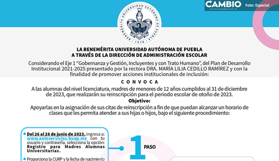 Madres estudiantes de licenciatura tendrán facilidades para conformar su horario de Otoño 2023