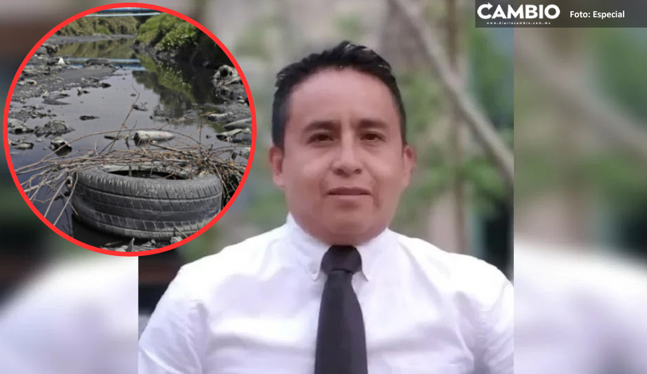 Acusan a alcalde de Tianguismanalco de contaminar río por obras de drenaje mal hechas
