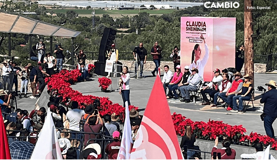 Arropan m&aacute;s de 5 mil a Sheinbaum en su vista a Atlixco (VIDEO)