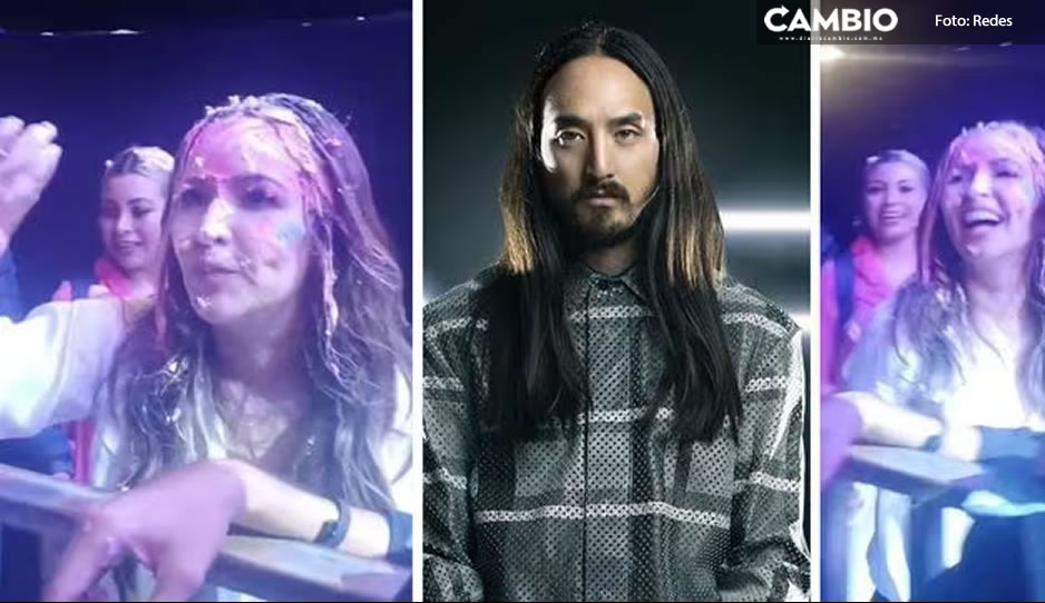 ¡Tremendo pastelazo! Steve Aoki lanza pastel a alcaldesa de Campeche (VIDEO)