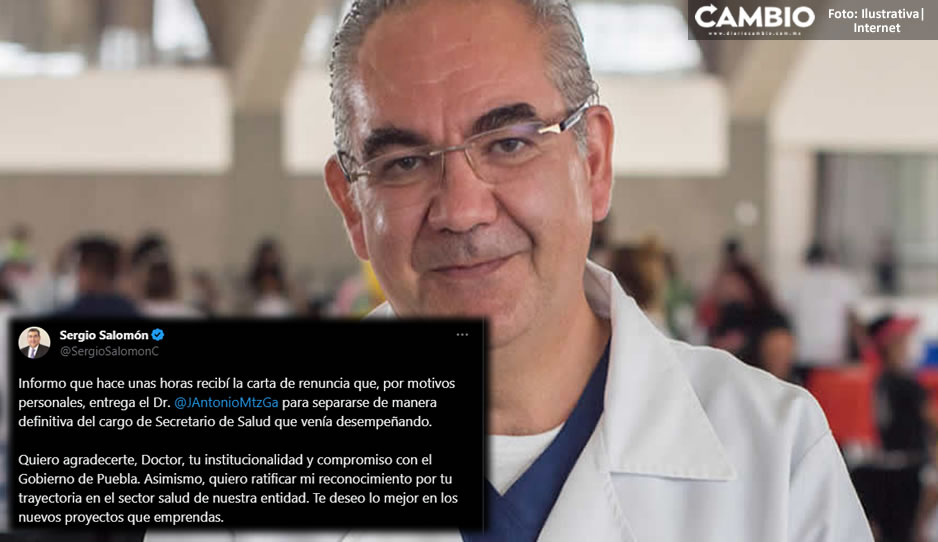 Sergio Salomón confirma la renuncia del Dr. Martínez de la Secretaría de Salud