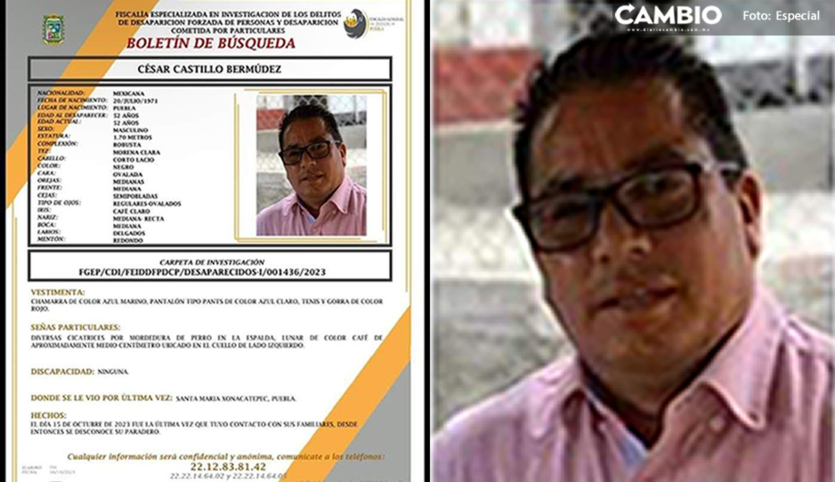 Hallan muerto al abogado César Castillo en Amozoc, reportado como desaparecido desde el 15 de octubre