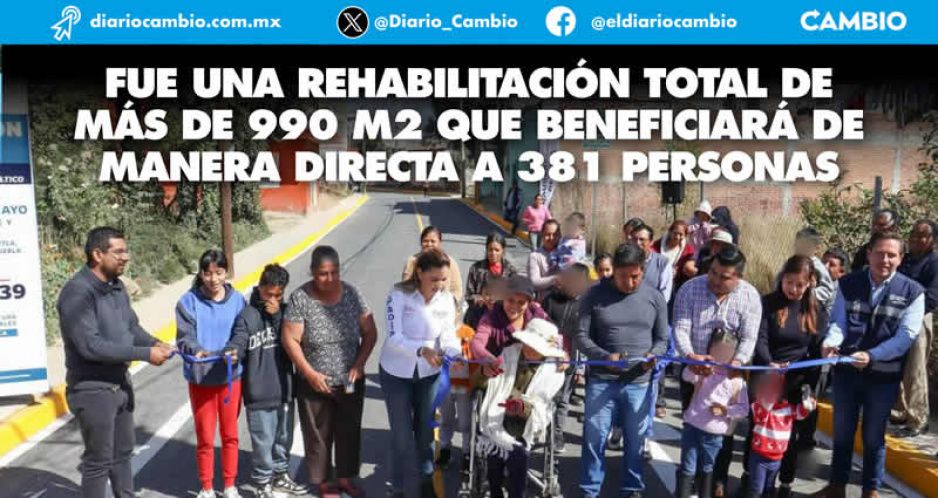 Paola Angon cierra 2023 con pavimentación de calle en junta auxiliar de San Pedro Cholula