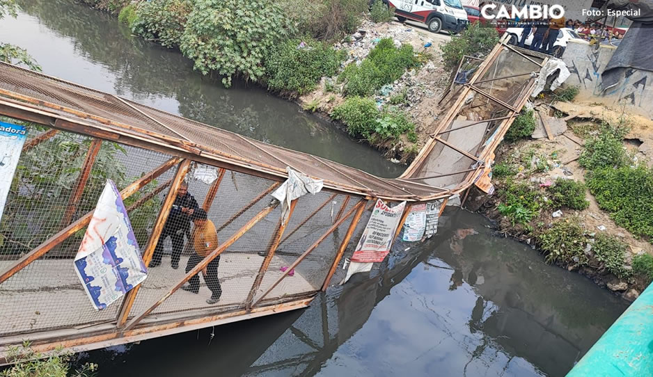 ¡Pánico en Edomex! Se desploma puente peatonal en Neza; hay 13 lesionados (FOTOS)