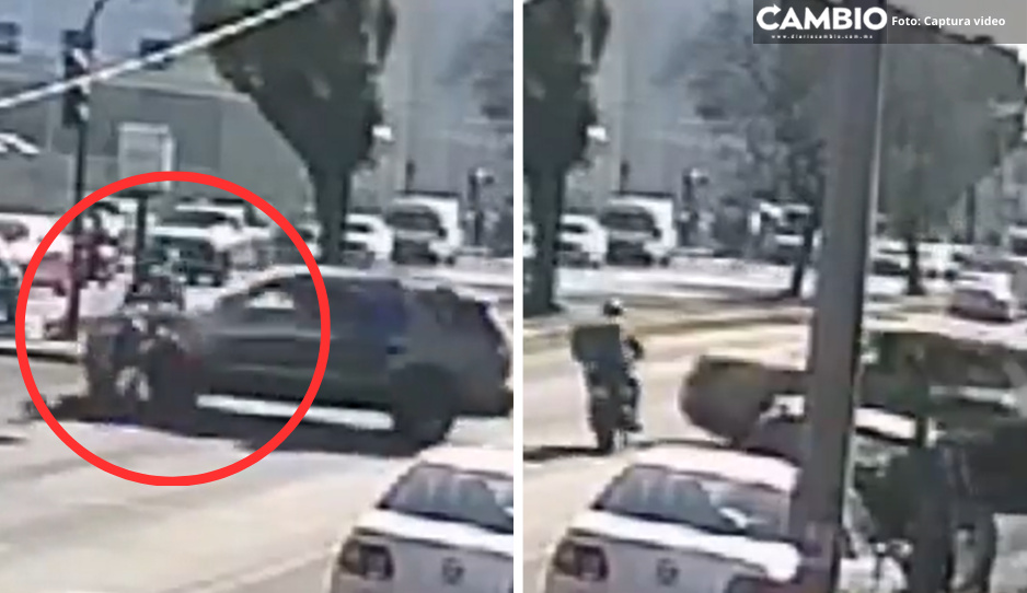 Así fue arrollado motociclista en la Diagonal Defensores por pasarse el alto (VIDEO)