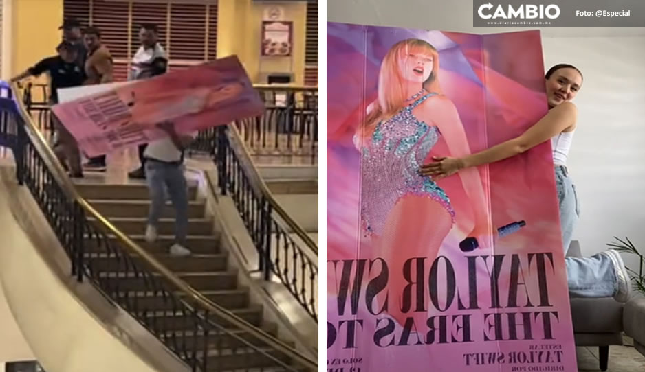 VIDEO: Joven roba póster de Taylor Swift del cine para regalárselo a su novia