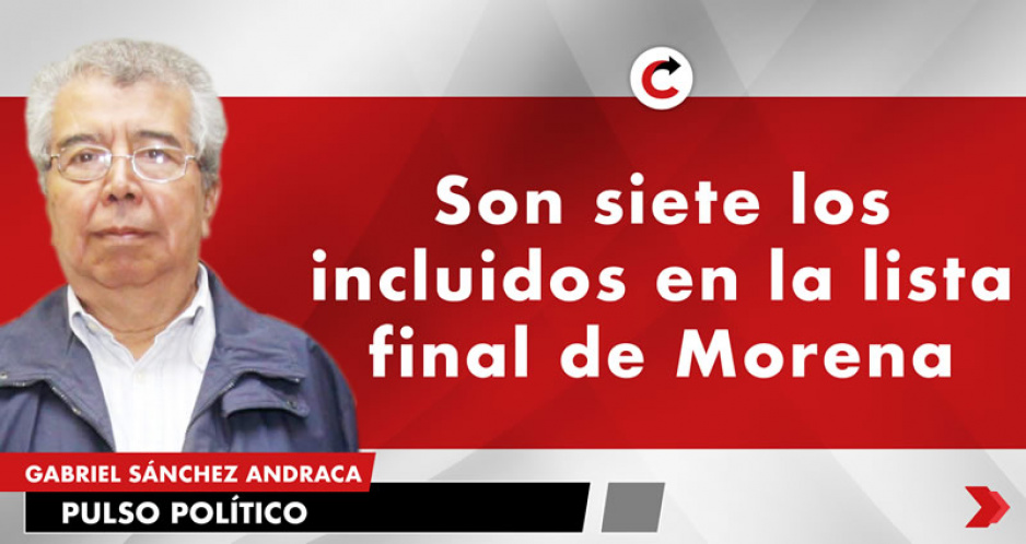 Son siete los incluidos en la lista final de Morena