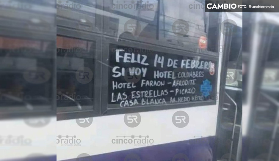 ¡Viva el amor! Transporte público en Puebla te dice a qué hoteles te lleva este 14 de febrero