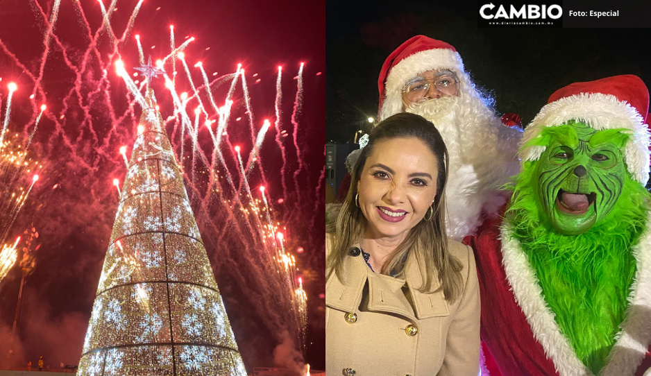 Llega la Navidad a San Pedro Cholula: encienden árbol y luces navideñas en el Zócalo