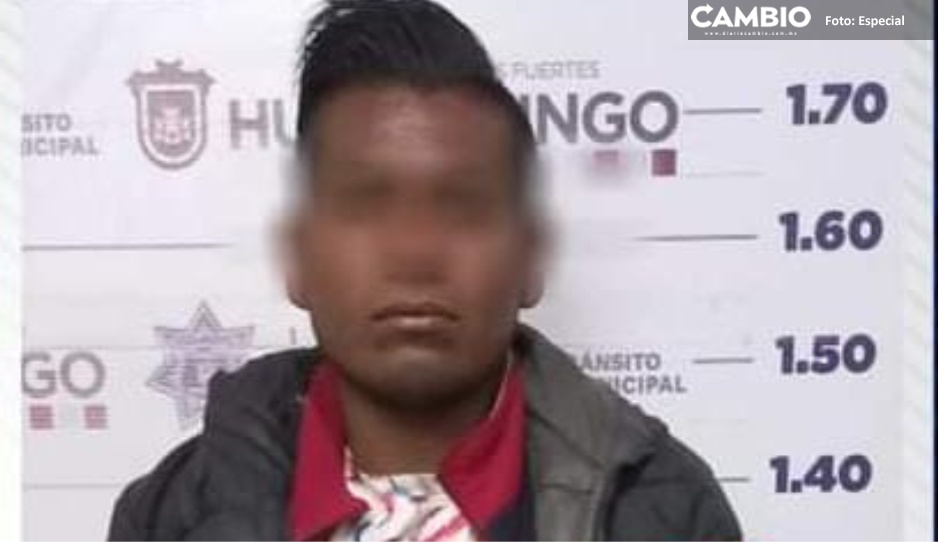¡Alto ahí bandido! Lo detienen por orinar en vía pública y le encuentran cristal en Huejotzingo