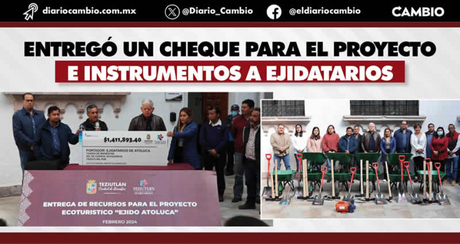 Carlos Peredo entrega apoyos para proyecto ecoturístico ‘Ejido Atoluca’ de Teziutlán