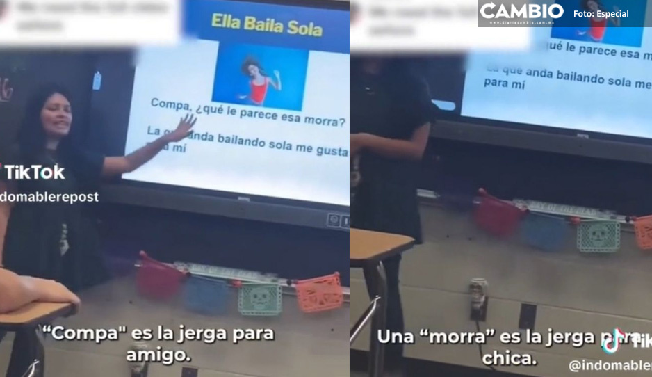 Maestra usa canción de Peso Pluma para enseñar español a sus alumnos (VIDEO)