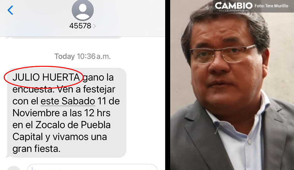 Julio Huerta se da por ganador de la encuesta de Morena en SMS e invita a festejar en el Zócalo