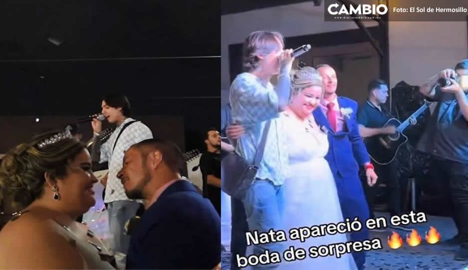 Natanael Cano sorprende a novios cantando en su boda (VIDEO)