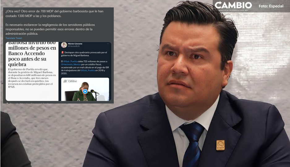 Errores financieros del barbosismo costaron mil 300 millones a los poblanos: Jesús Zaldívar
