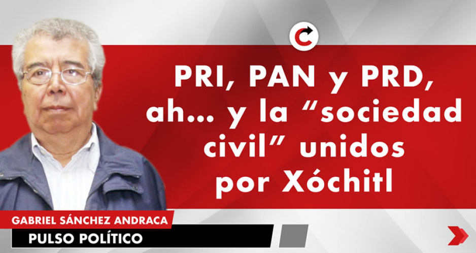 PRI, PAN y PRD, ah… y la “sociedad civil” unidos por Xóchitl