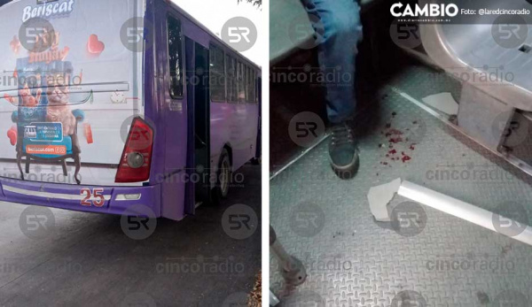 Conductor de ruta Morados frena de golpe y lesiona a pasajeros sobre la federal a Tehuacán