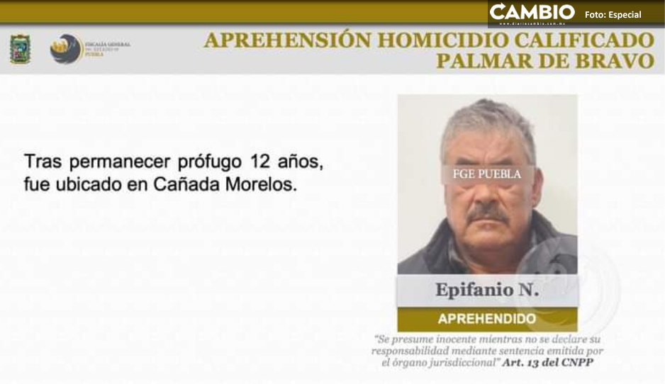 Tras 12 años prófugo, dictan auto de formal prisión contra Epifanio N., por matar a su expareja
