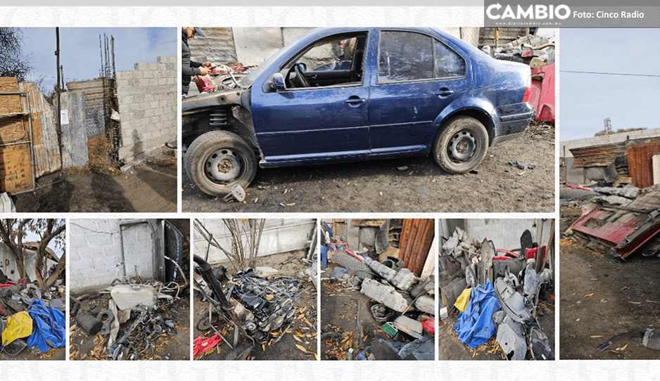 FGE asegura vehículos y autopartes durante cateos en Texmelucan (VIDEO)