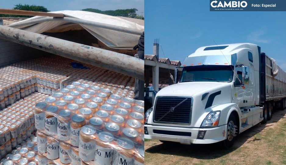 Aseguran tráiler cargado con cervezas clonadas en Oaxaca