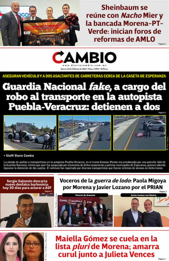 Guardia Nacional fake, a cargo del robo al transporte en la autopista Puebla-Veracruz: detienen a dos