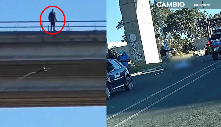 FUERTE VIDEO: Así se lanzó Edgar del puente de Periférico tras degollar a su exnovia Karina