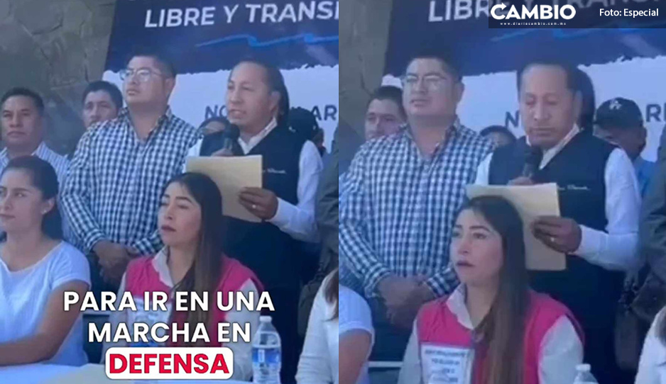 Militantes del PAN de San Andrés Cholula se manifiestan en contra de la imposición de candidatos (VIDEO)