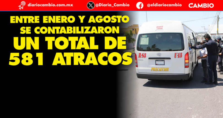 Puebla es el tercer estado con más asaltos a bordo del transporte público
