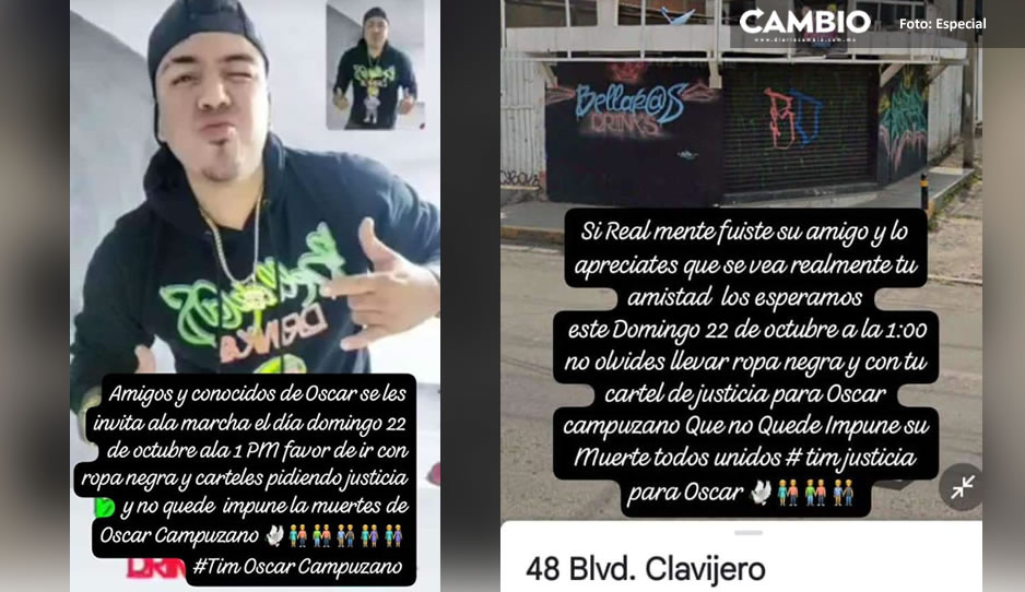 Alistan marcha para exigir justicia por asesinato de Óscar en antro de Zavaleta