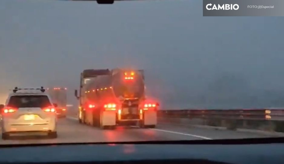 ¡Precaución! Reportan denso banco de niebla sobre la Puebla-Orizaba (VIDEO)
