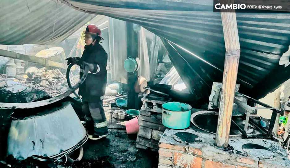 Fuga de gas provoca incendio en vivienda de Huaquechula