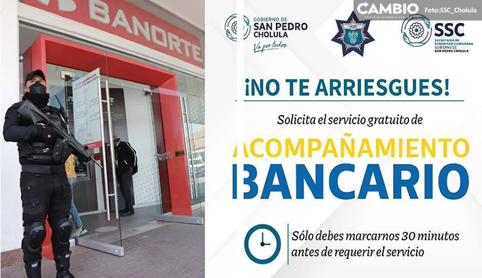 No hay registro de asaltos a cuentahabientes en San Andrés Cholula duante 2023