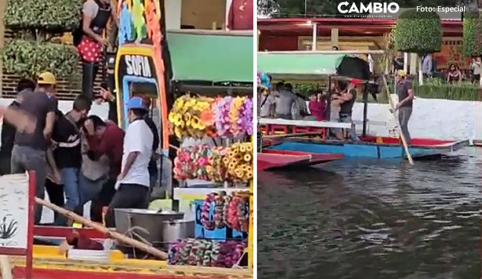 VIDEOS: Fiesta en trajineras termina en pelea campal en Xochimilco