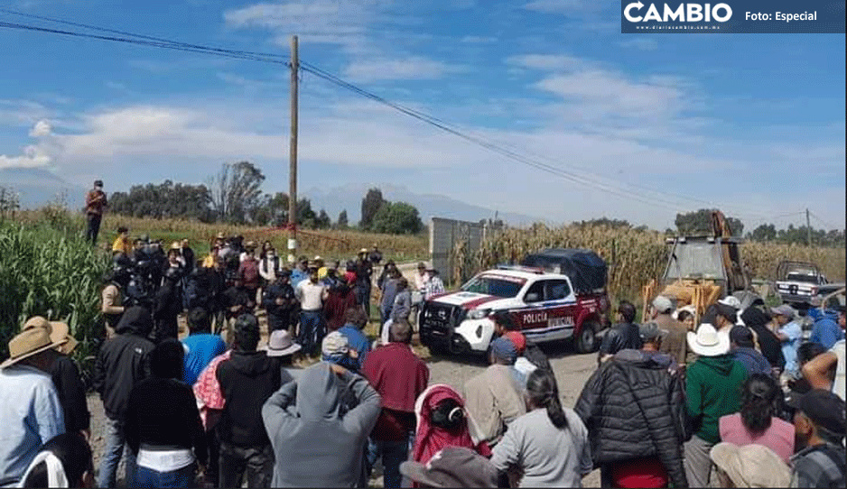 Habitantes de Xoxtla y Mihuacán se manifiestan ante perforación de pozo de agua